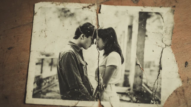 Broken Photo of a Couple Separation