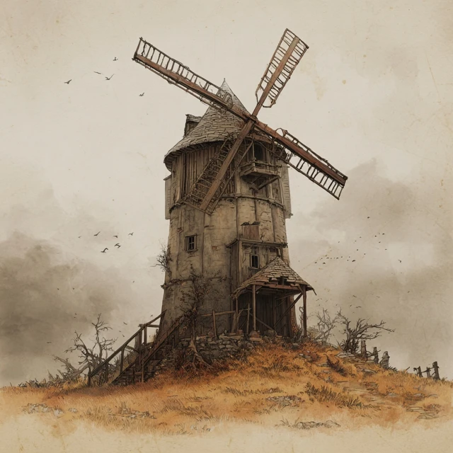 Creepy Windmill in Barovia DND Art
