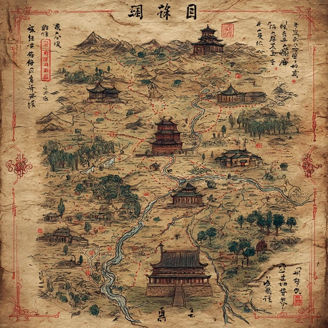 Ancient Map of Henan Province China