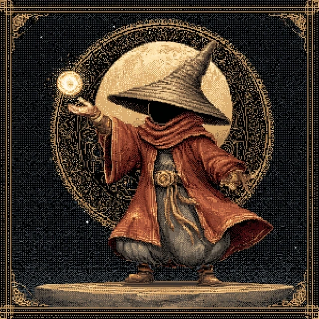 Pixel Art Black Mage Xenoglossy FFXIV