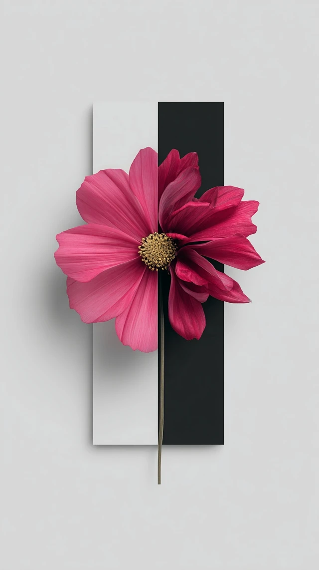 Minimalist Flower Composition Botanical Surrealism