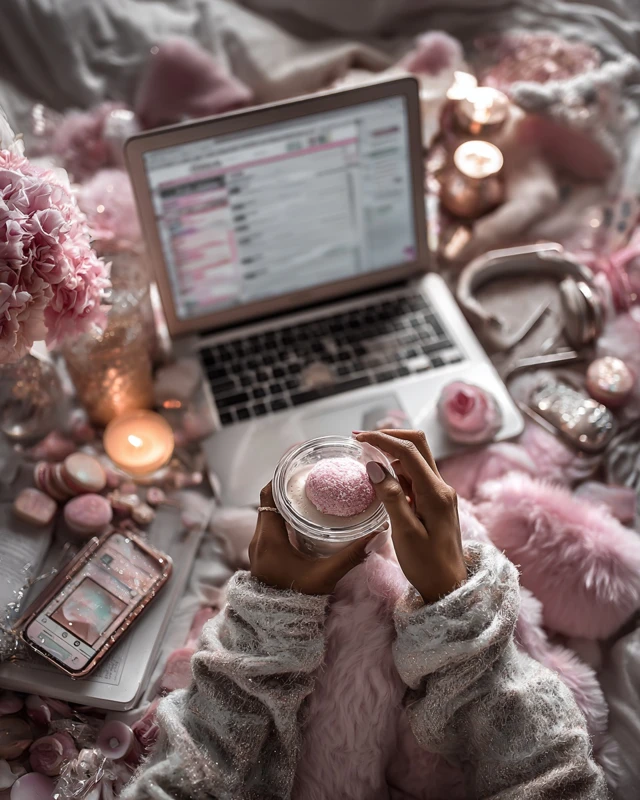 Finance Blogging Home Office Dreamy Pink Aesthetic