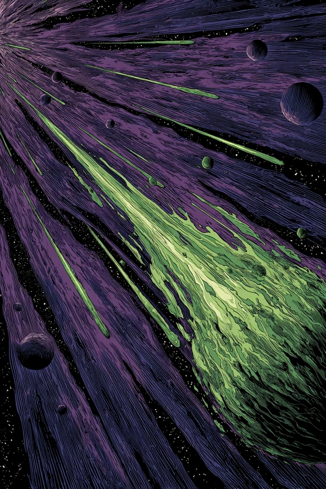 Halley Comet Anime Illustration Space Art