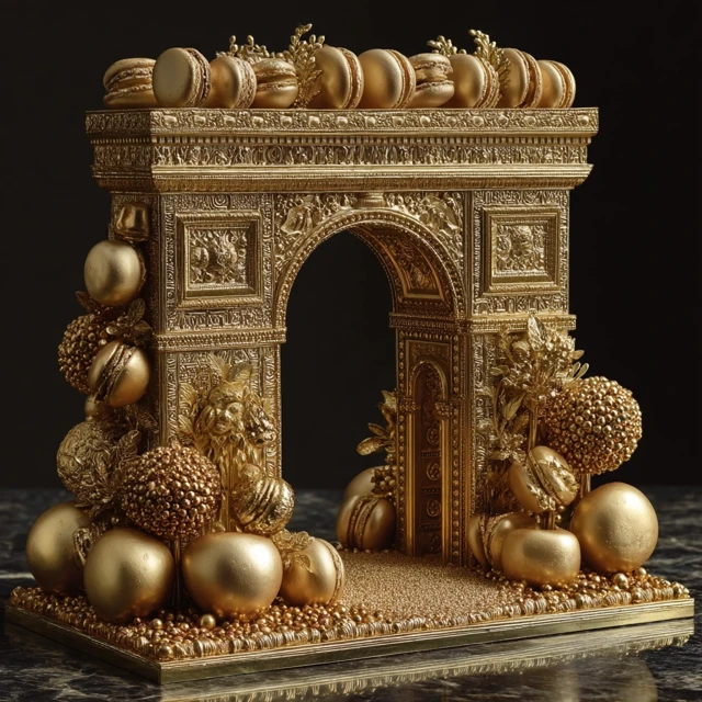 Golden Laduree Macaron Arch Dessert