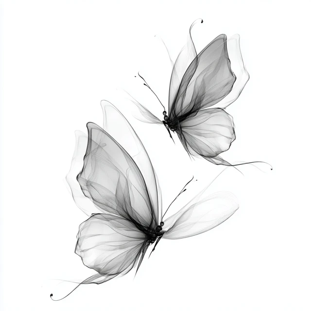 Smoky Butterfly Tattoo Design Delicate Ethereal Art