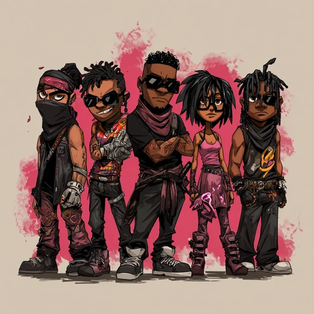Fantasy RPG Band African American Characters