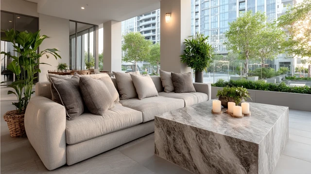 Elegant Interior Design Neutral Toned Sofa