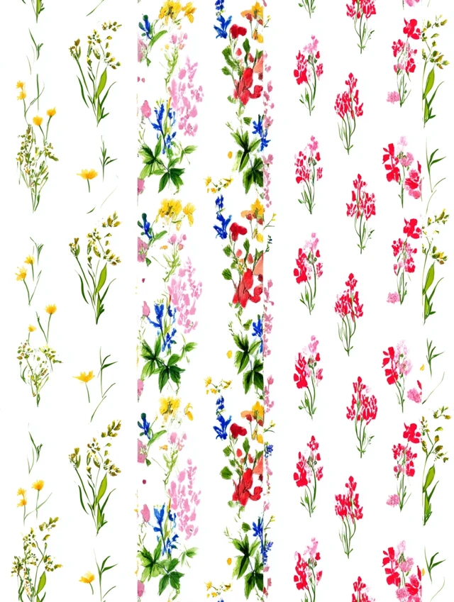 Watercolor Floral Textile Pattern Decorative Plants