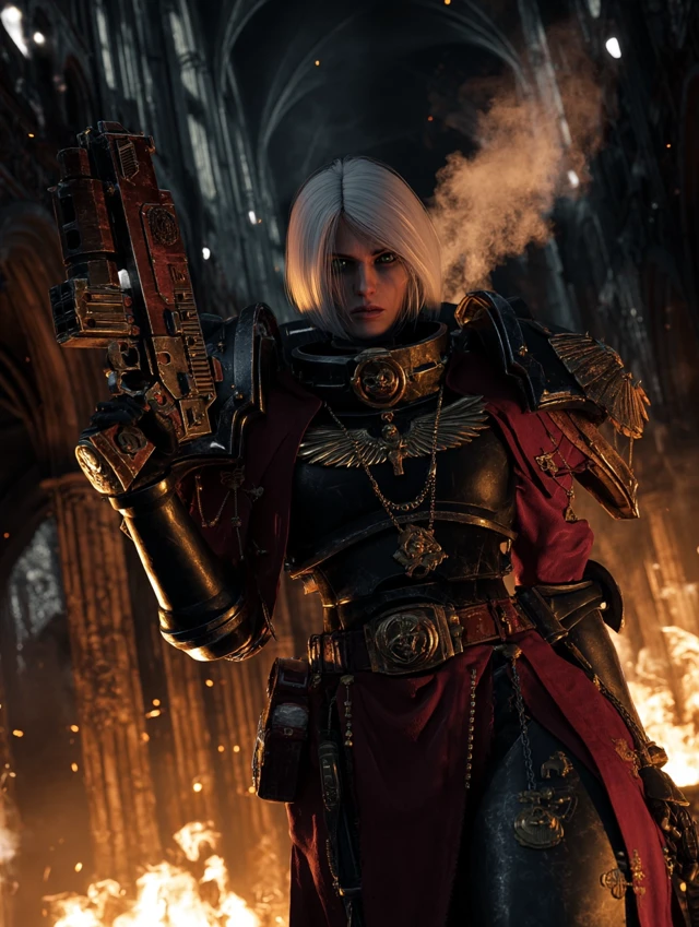 Adepta Sororita Warrior in Gothic Flames