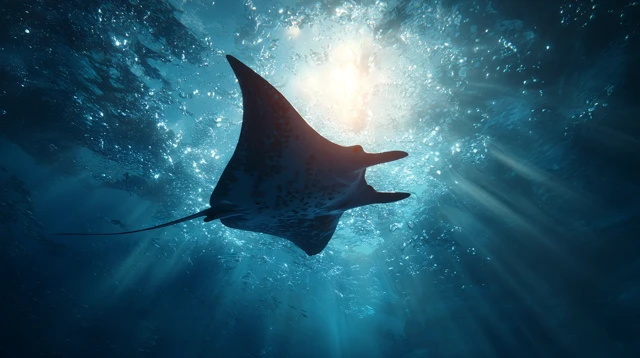 Majestic Stingray Underwater Cinematic Scene