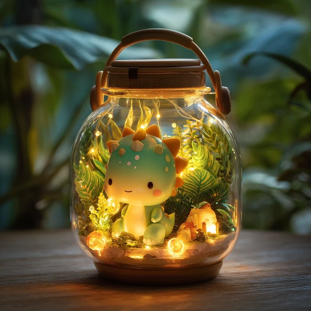 Cute Dinosaur Lantern Pen Holder Decor