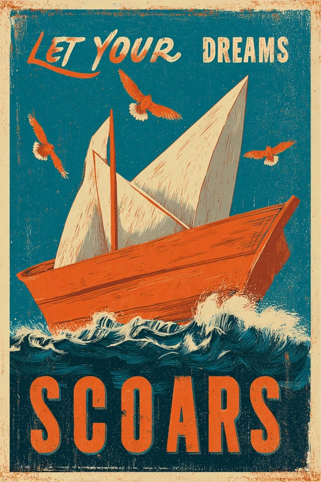 Dreams Soar Vintage Poster Art
