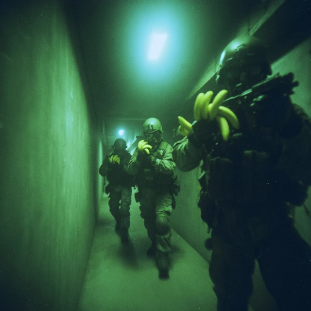 SWAT Team Night Vision Corridor