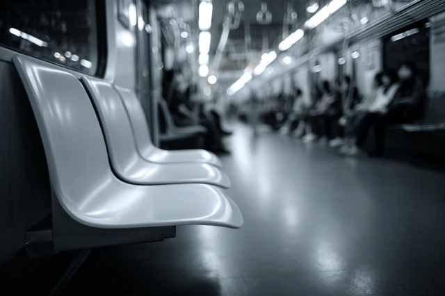 Korean Subway Priority Seat Empty Monochrome