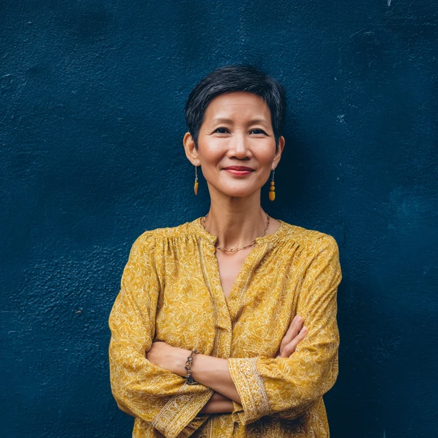 Asian Businesswoman Smiling Confidently