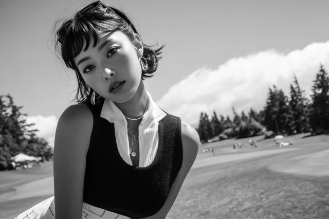 Japanese Actress on a Golf Course Beautiful Photography