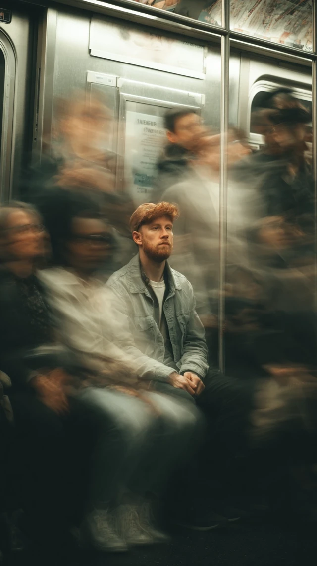 Stillness in Motion Subway Portrait
