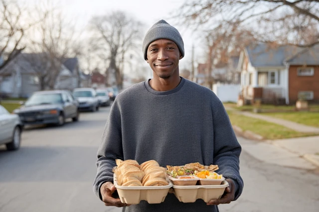 Kindness in Action Young Man Delivers Homemade Meals