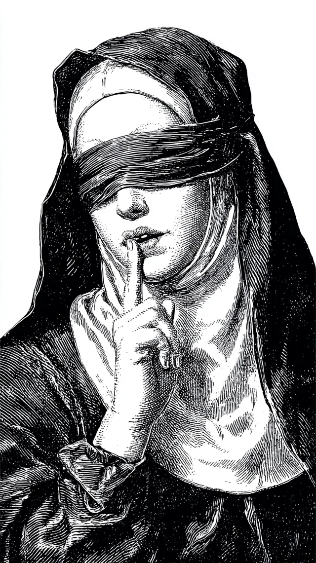Skull Nun Artwork Tattoo Design Black and White