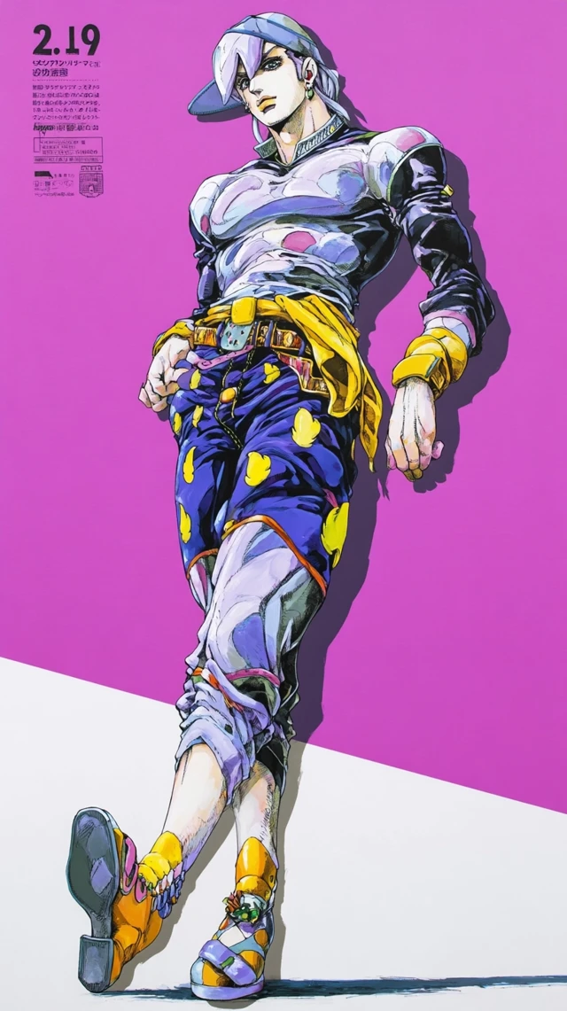 Stylish Anime Man in JoJos Bizarre Adventure Style