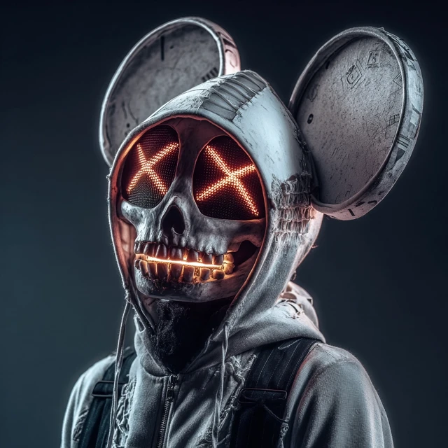 EDM Artist Skull Mask LED Lights Portrait