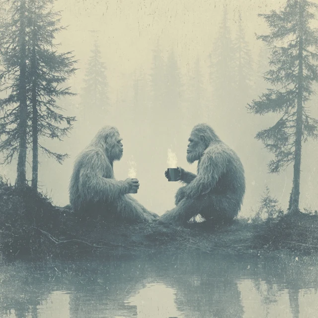 Sasquatch Coffee Break A Cozy Bigfoot Scene