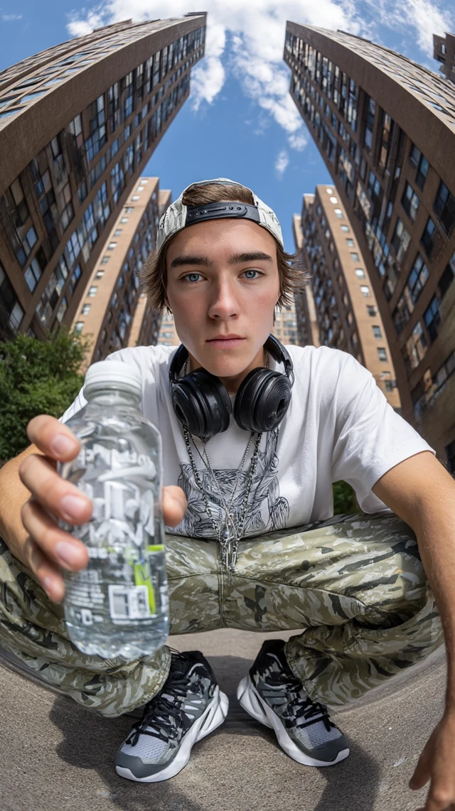 Urban Streetwear Portrait: Young Man in Adidas