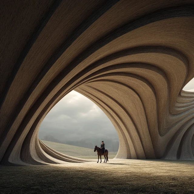 Parametric Equestrian Center Inspired by Hay Bale