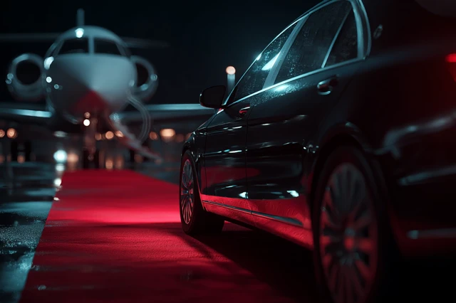 London Taxi Cab at Airport Night Scene Ultra Realistic
