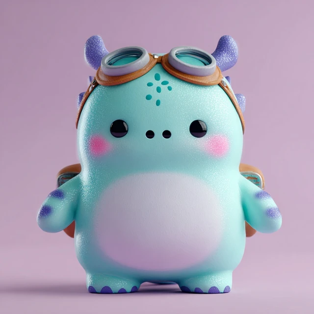 Cute 3D Cartoon Dragon Character