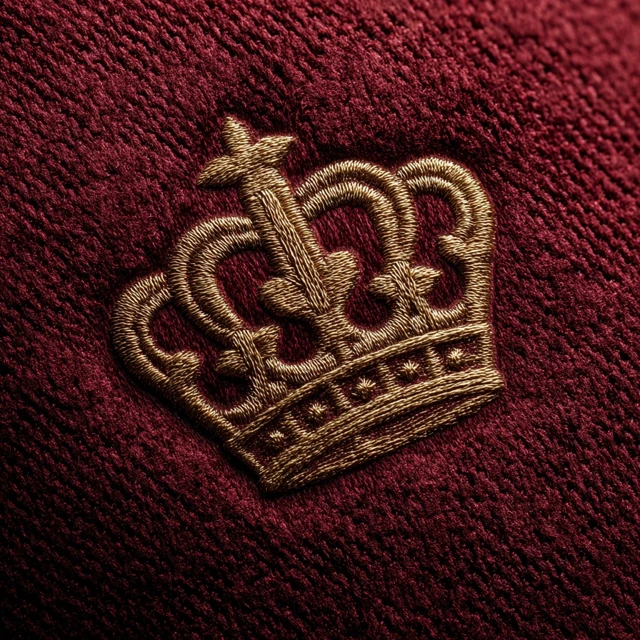 Velvet Texture with Gold Crown