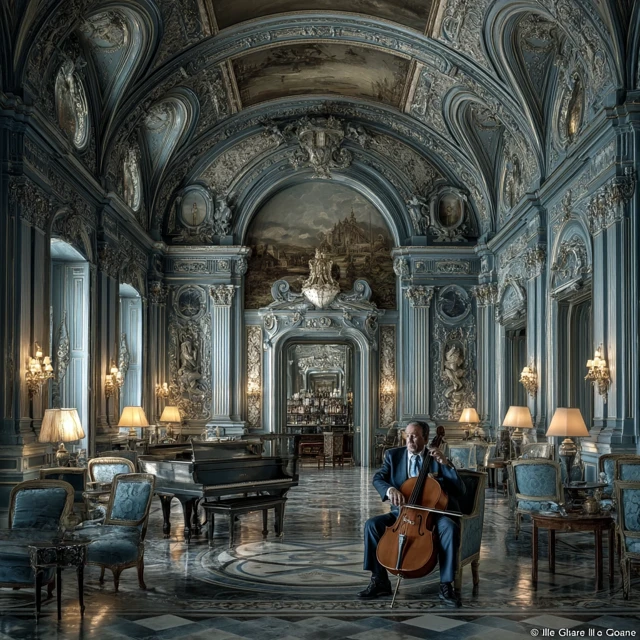 Baroque Hotel Jazz Cellist Interior