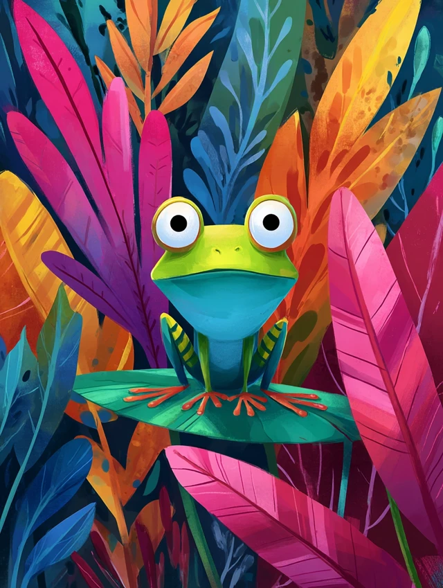 Whimsical Frog Illustration Childrens Book Cover