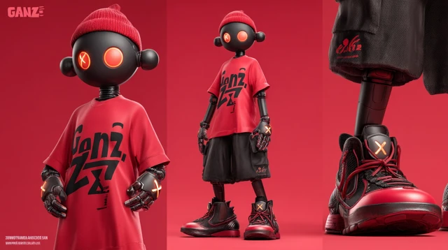 3D Robot in Streetwear Style Digital Art