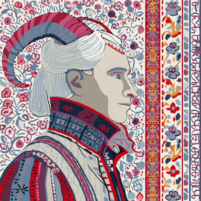 Portrait of a Horned Figure Artwork Illustration