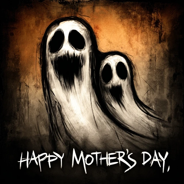Happy Mothers Day Cartoon Ghosts