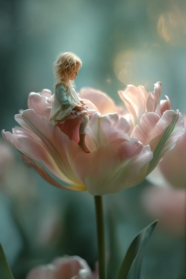 Girl in Ice Cream Tulip - Fairytale Dream
