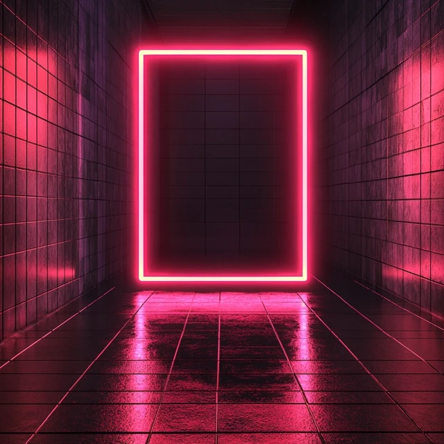 Neon Nightclub Flyer Background Modern Interior