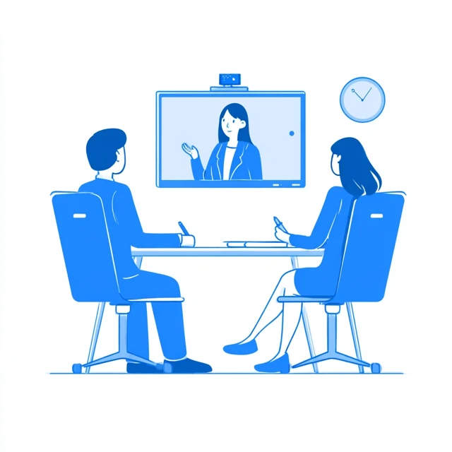 Remote Meeting Illustration Ghibli Style