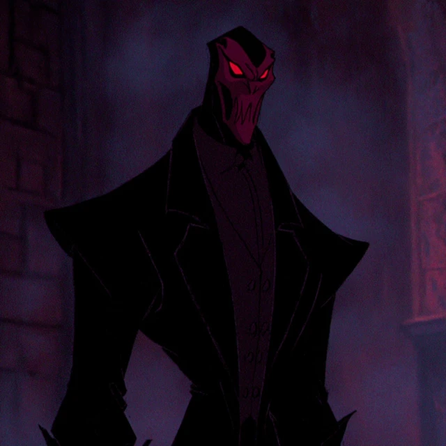 Gothic Masked Man 1970s Cartoon Style
