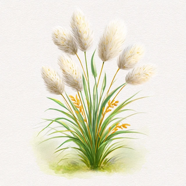 Watercolor Pampas Grass Bouquet Illustration