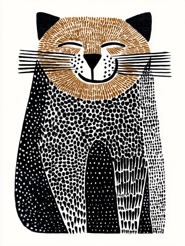 Cute Happy Jaguar Watercolor Illustration