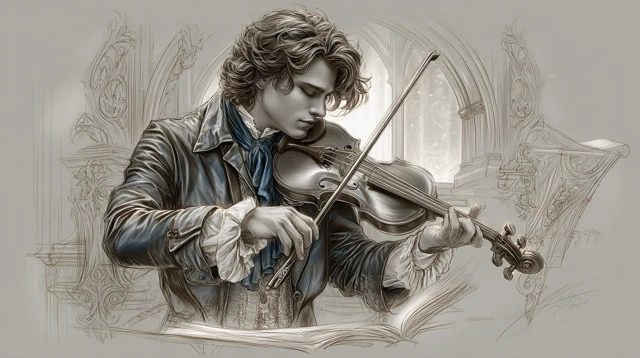 Victorian Violin Maker Concept Sketch