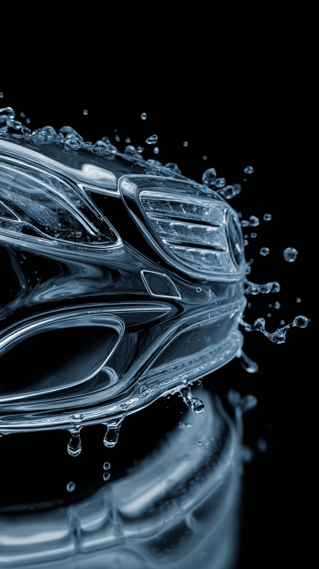 Luxury Car in a Drop of Water: Stunning Transparent Art