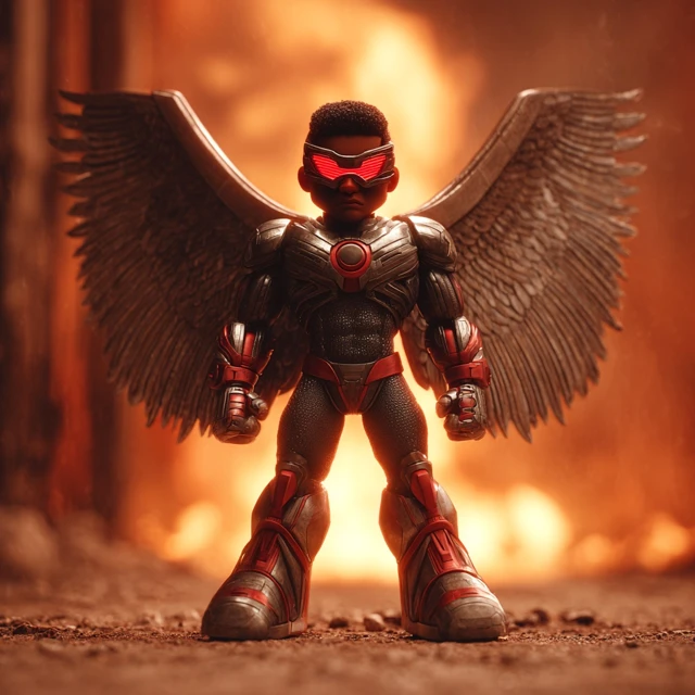Afrofuturistic Superhero Phoenix Rising Metal Armor