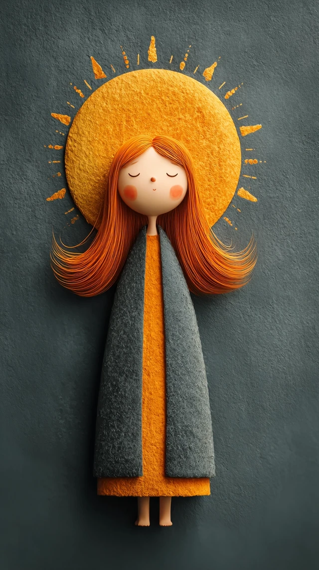 Cute Sun Character Art with Soft Colors