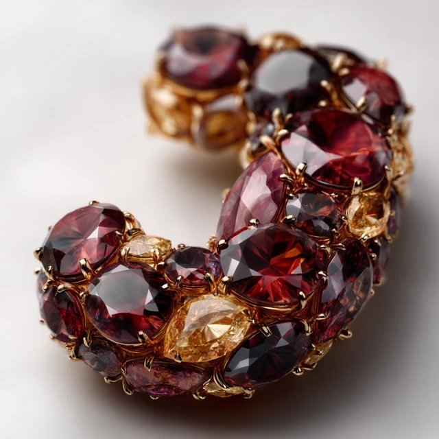 Jewel Stone Letter J 3D Shiny Bright Isolated