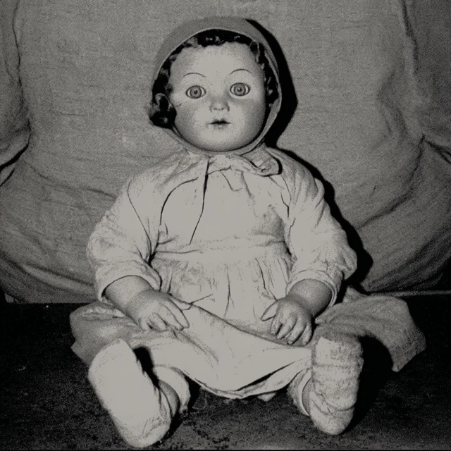 Eerie Doll Etching Illustration