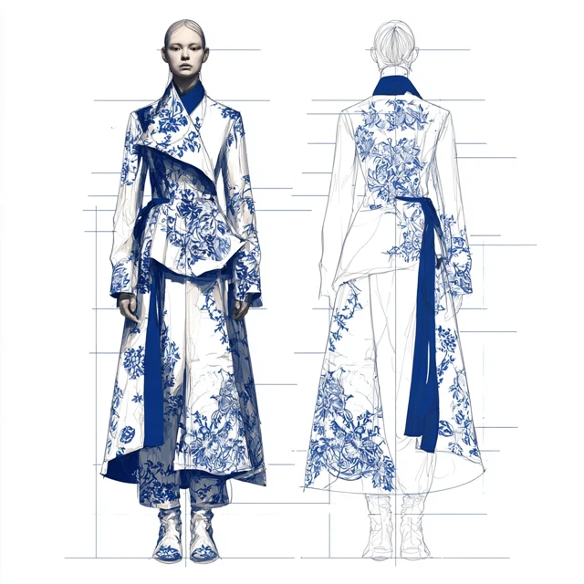 Chinese Fashion Design Porcelain Style Women''s Clothing