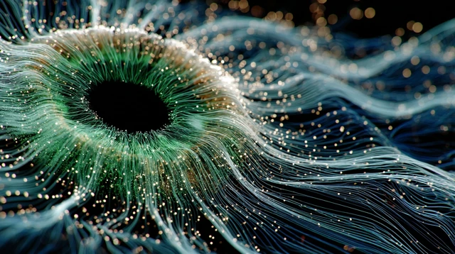 Eye of Perception: Data Stream Illustration